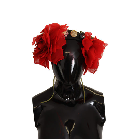 Dolce & Gabbana Multicolor Floral Applique Silk Women Headband Diadem